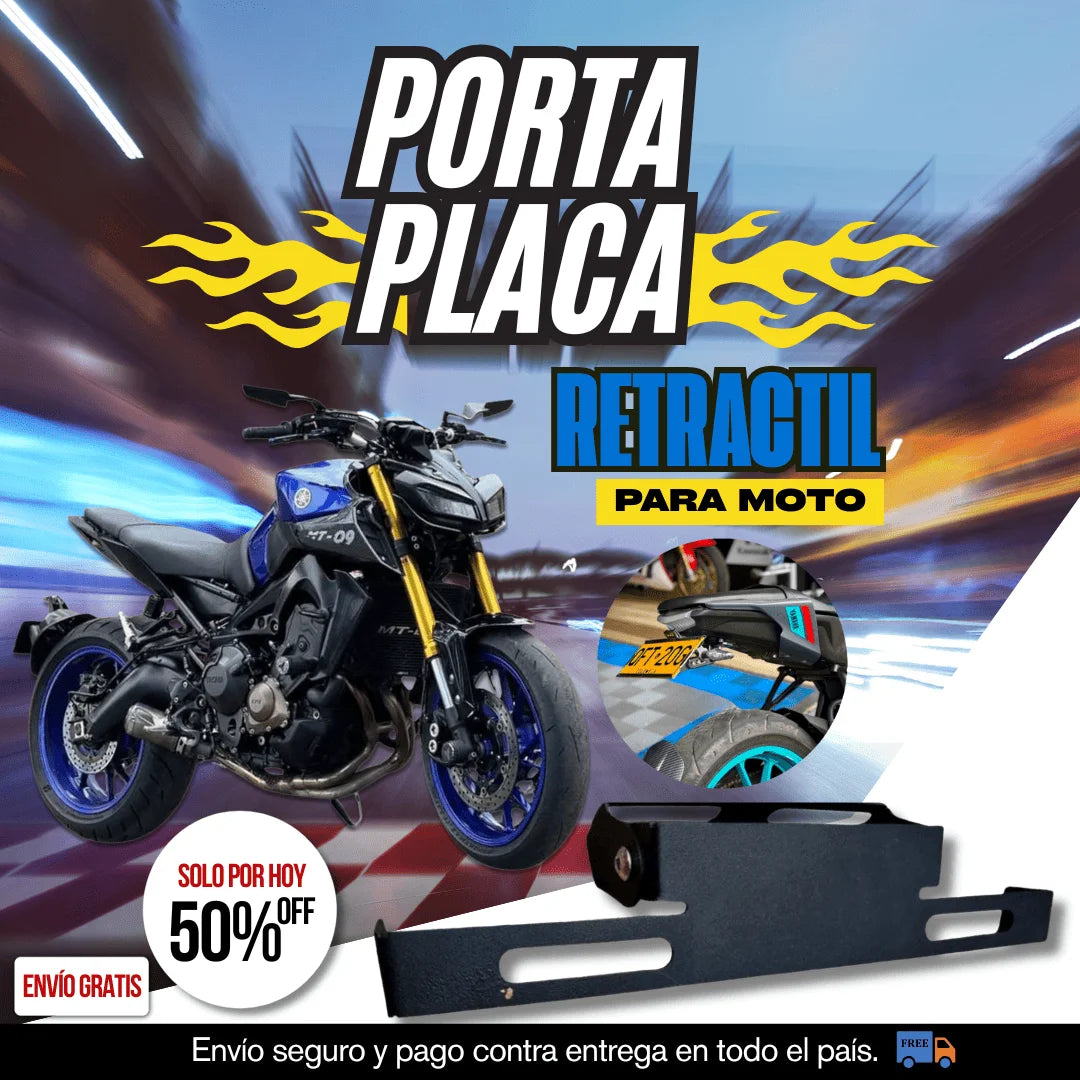 PORTA PLACA RETRACTIL PARA MOTO