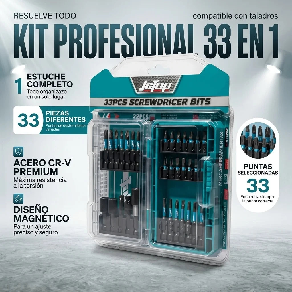 SET PROFESIONAL 33 EN 1 PUNTAS MAGNETICAS