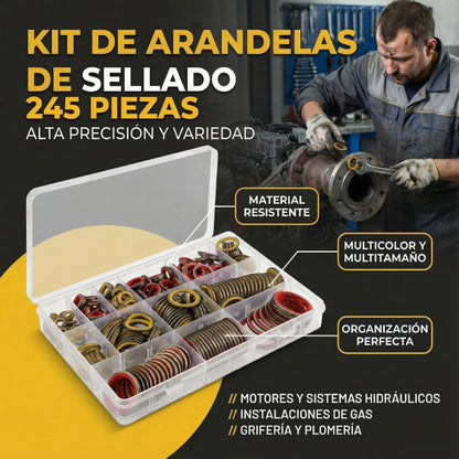 PACK X 245 DE ARANDELAS DE GOMA-METAL