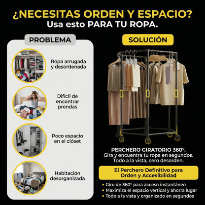 PERCHERO HEXAGONAL GIRATORIO 360°
