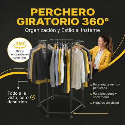PERCHERO HEXAGONAL GIRATORIO 360°