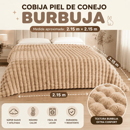 COBIJA TIPO BURBUJA PIEL DE CONEJO